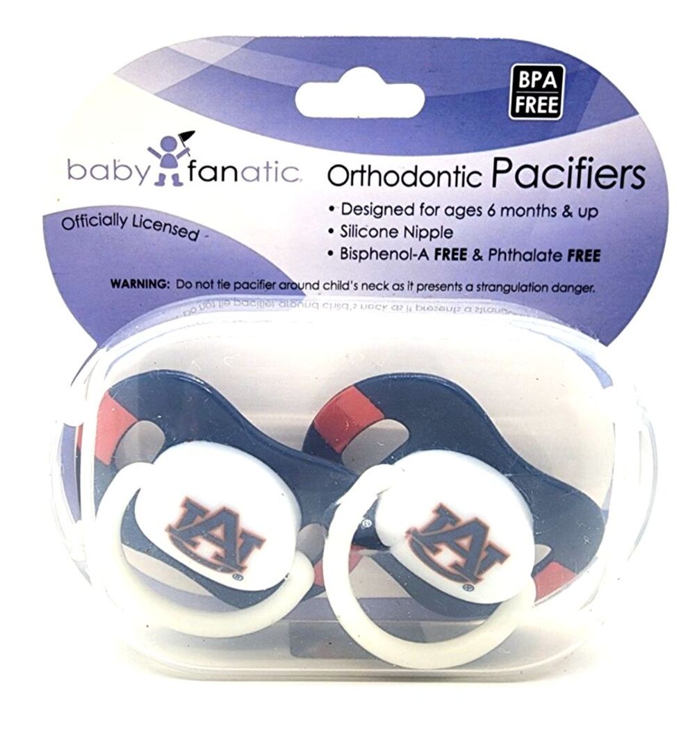Baby Fanatic Baby Pacifier 2-Pack  Auburn University Tigers